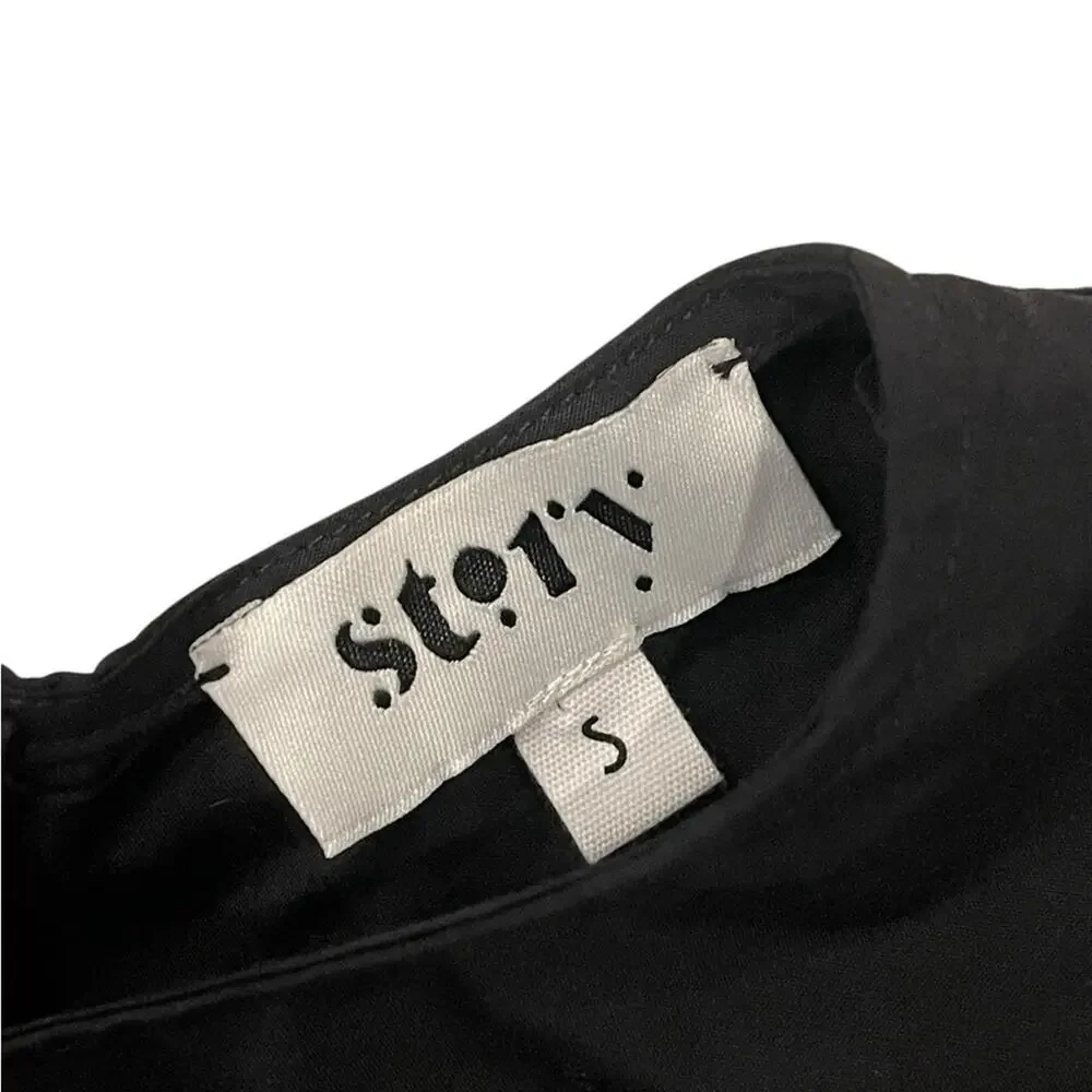 STORY PAOLA DRESS BLACK POPLIN SZ:S